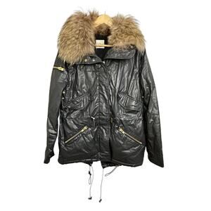 SAM Hudson black natural parka black jacket size Small